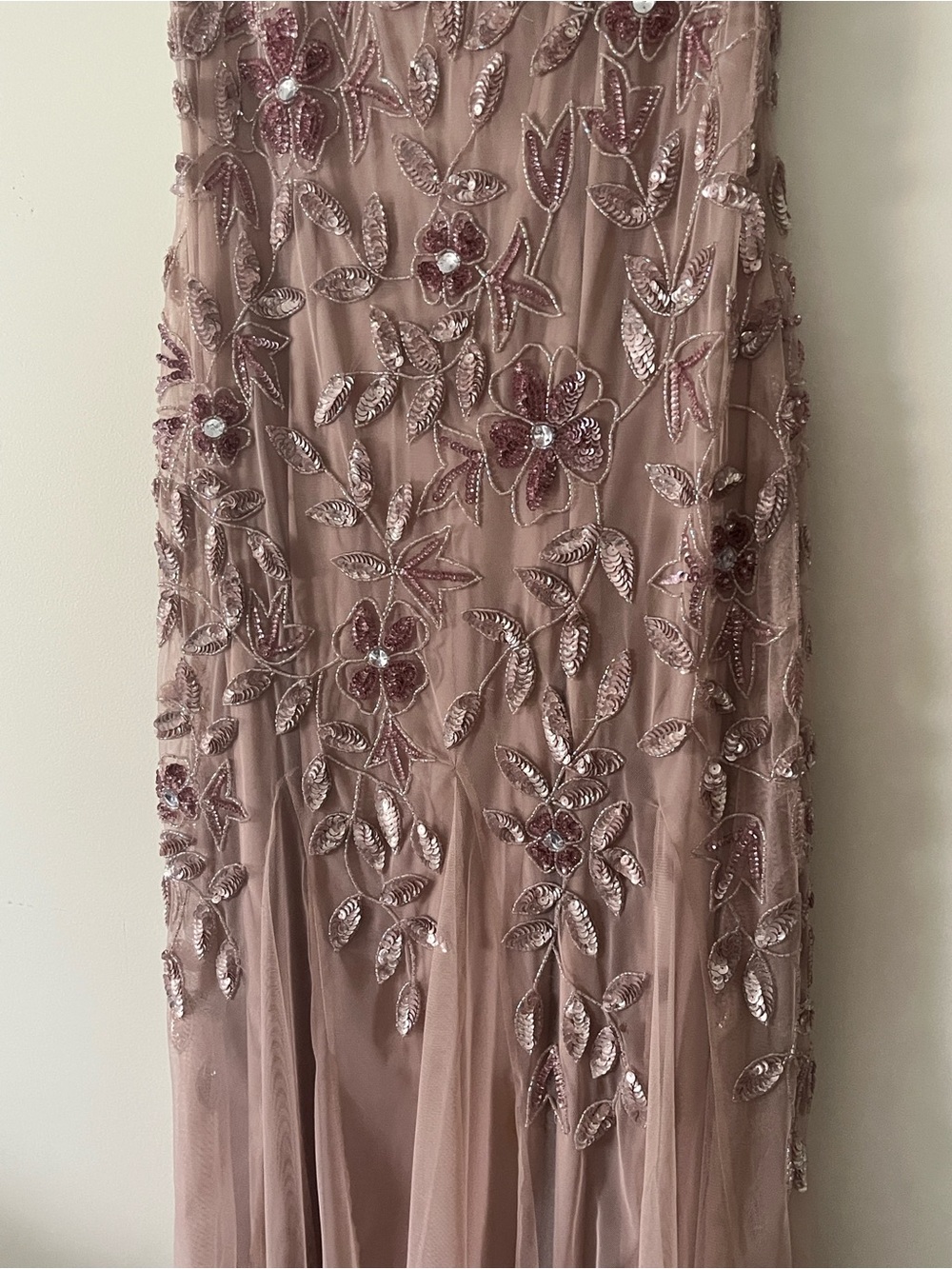 Adrianna Papell Mauve Embellished Dress - Picture 2 of 7
